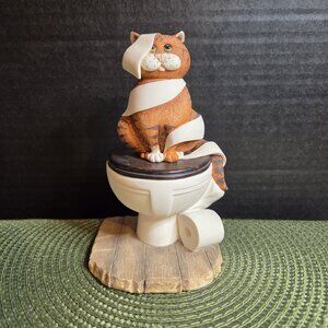 Vintage Comic & Curious Cats "All Tied Up" Figurine
